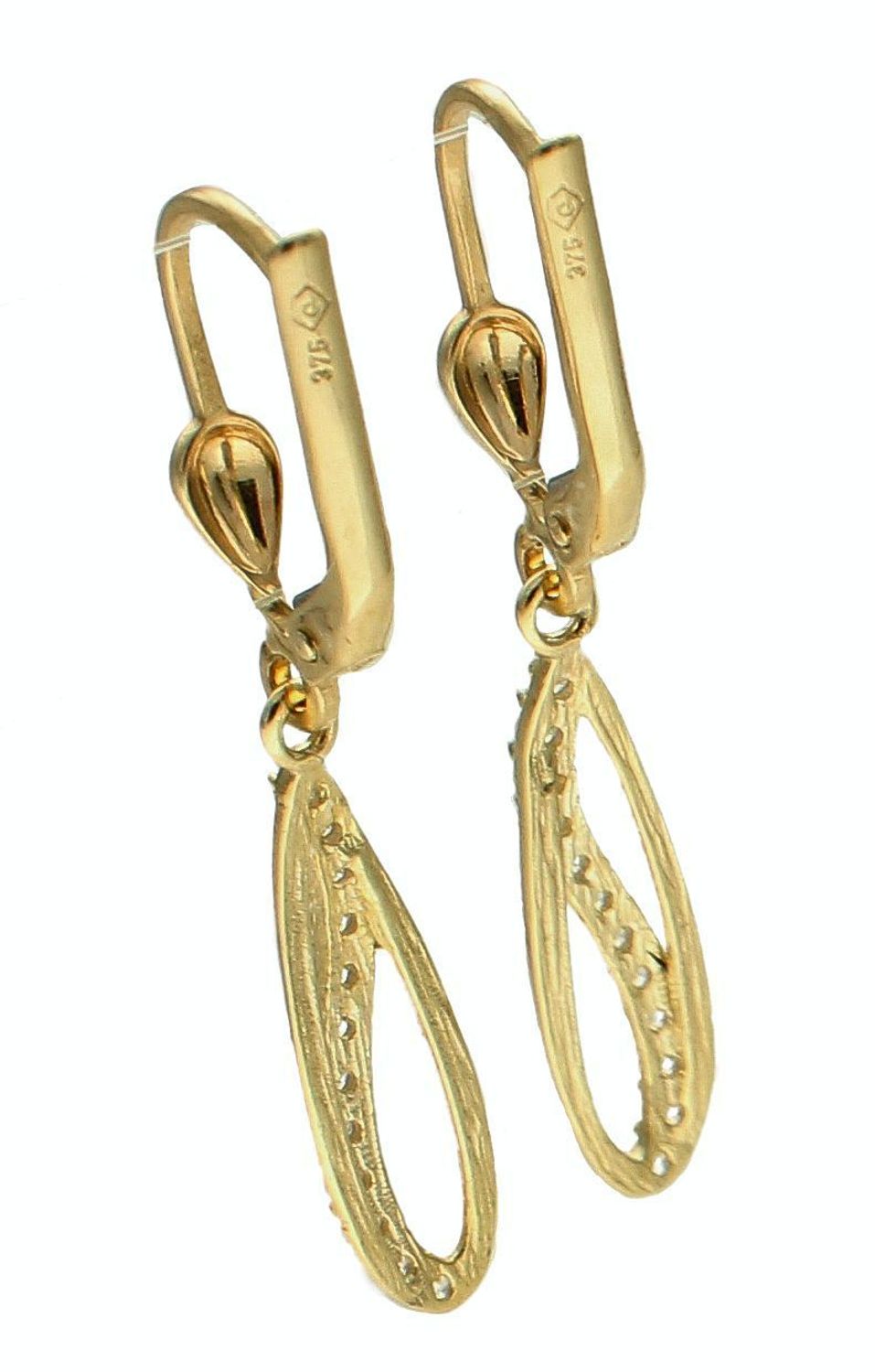 Złote kolczyki damskie 375 wiszące z cyrkoniami KL 2866 375 (2).jpg